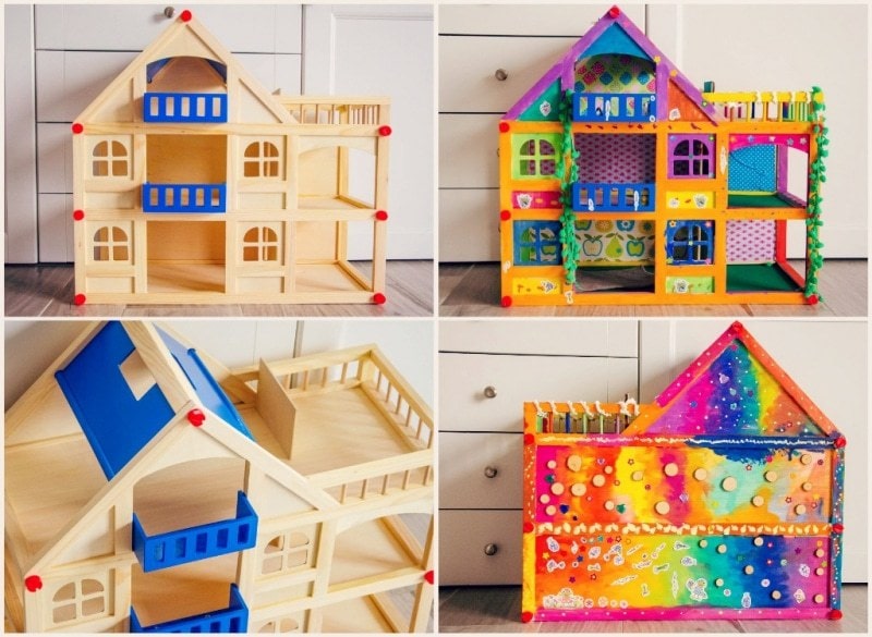 Lidl Puppenhaus vorher nachher Vergleich