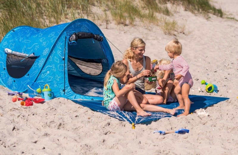 Boden abnehmbar outdoorer Strandmuschel Zack Premium Baby UV80 Kind und Meer Edition Wurfmuschel verschließbar 